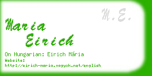maria eirich business card